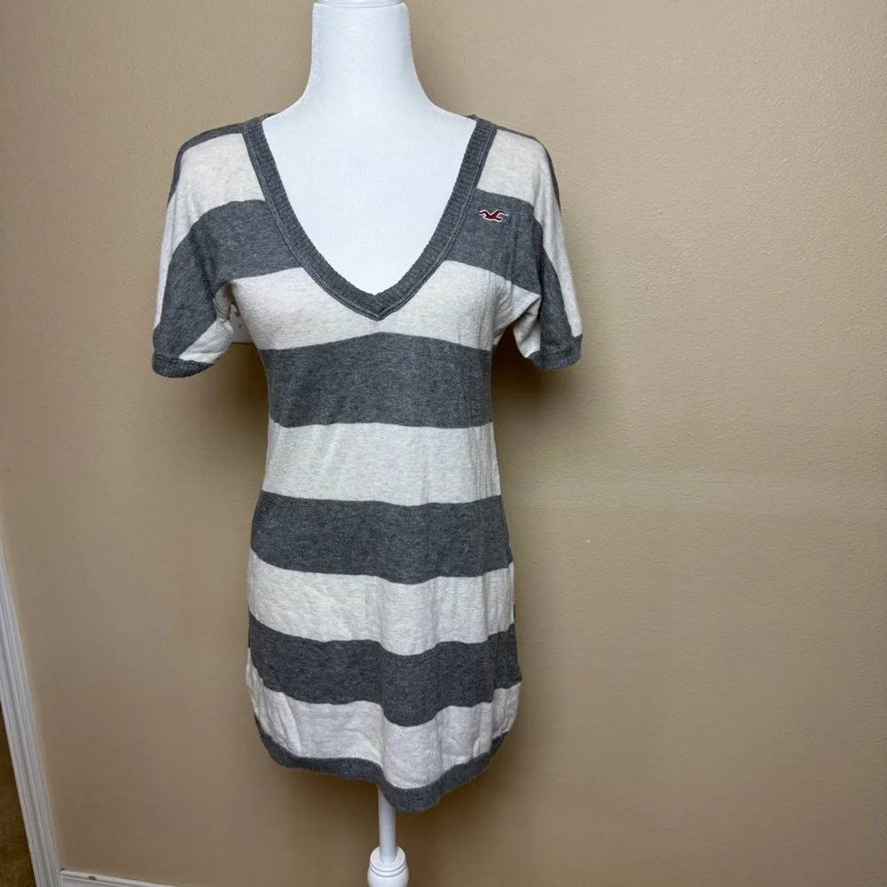 Vintage Hollister Stripped V Neck Shirt- Small - Picture 1 of 10